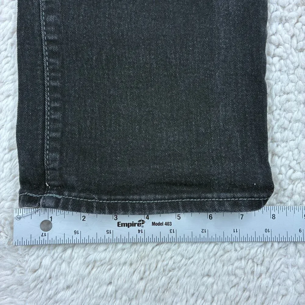 True Religion Jeans 36 x 32 Black Mens Ricky Relaxed Straight Flap Pockets Denim